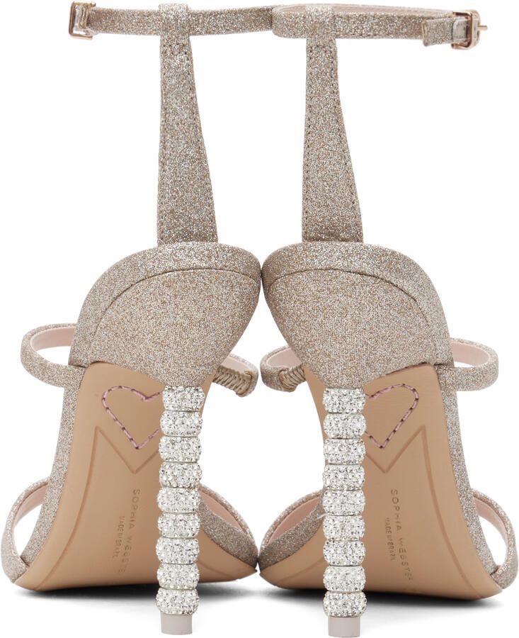 Sophia Webster Gold Rosalind Crystal Heeled Sandals - Picture 2