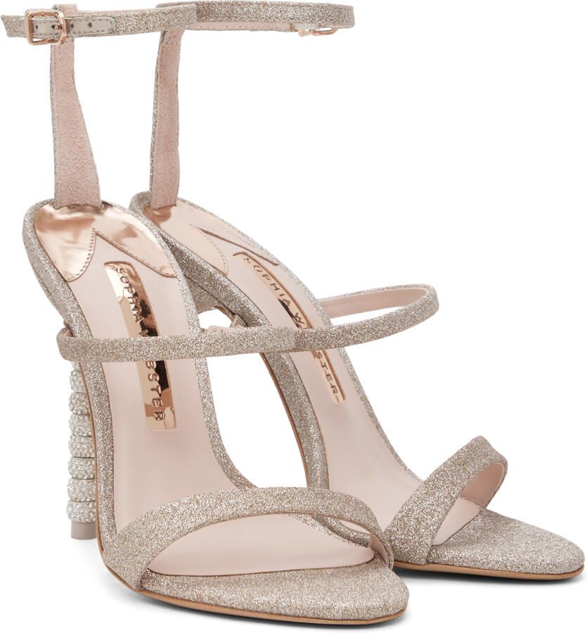 Sophia Webster Gold Rosalind Crystal Heeled Sandals