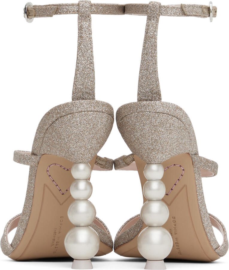 Sophia Webster Gold Rosalind Pearl Heeled Sandals - Picture 2