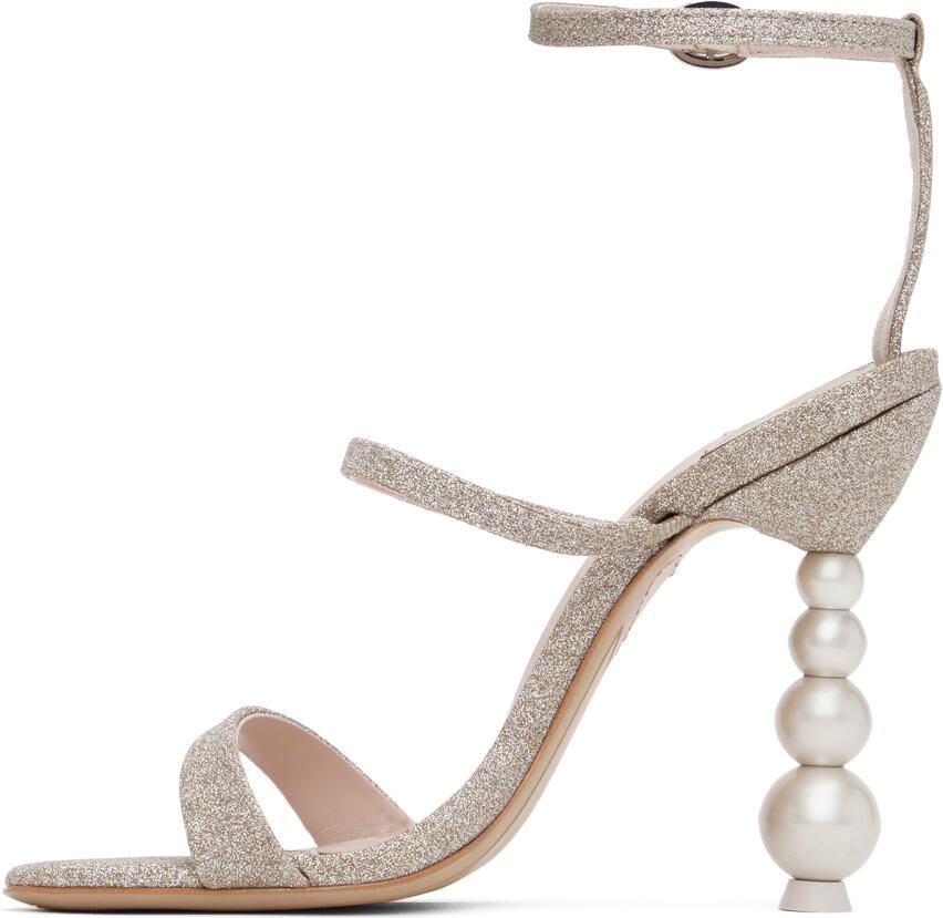 Sophia Webster Gold Rosalind Pearl Heeled Sandals
