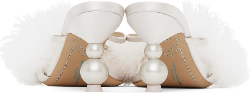 Sophia Webster Off-White Delicia Marabou Heeled Sandals - Picture 3