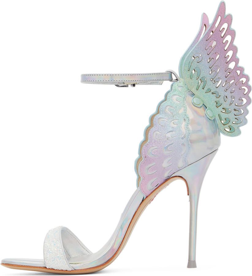 Sophia Webster Silver Iridescent Evangeline Heeled Sandals - Picture 2