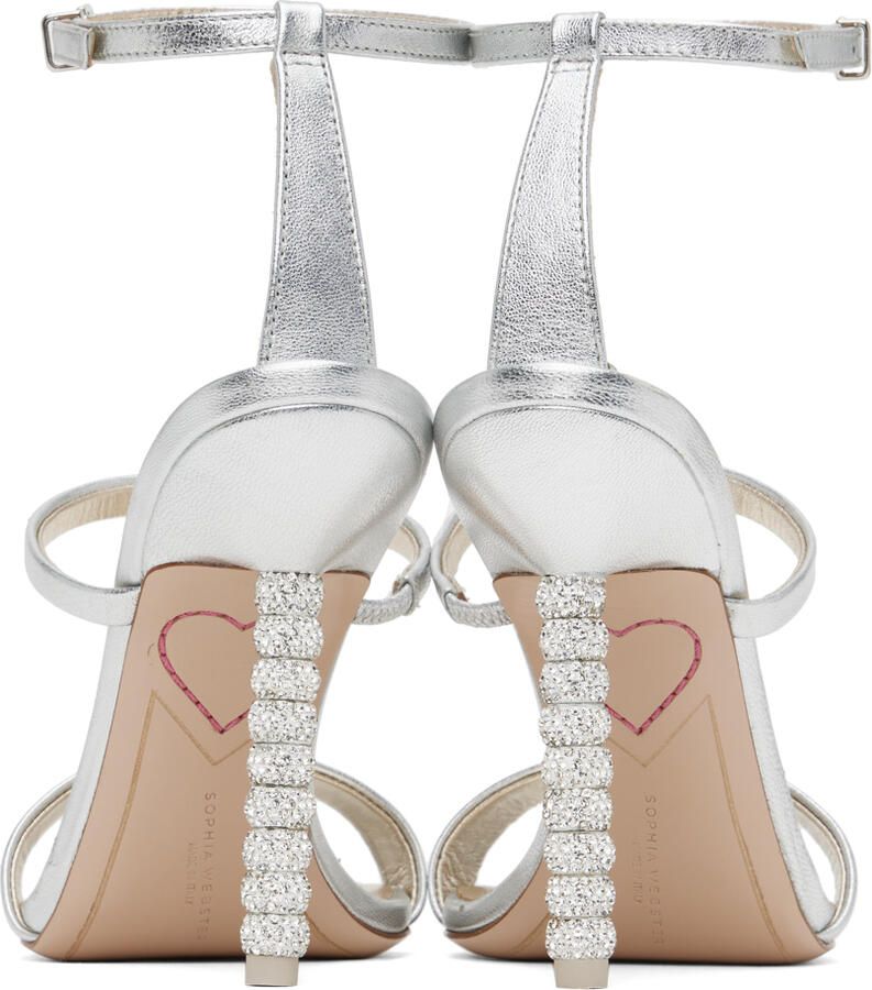 Sophia Webster Silver Rosalind Crystal Heeled Sandals