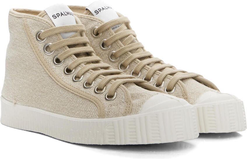 Spalwart Beige Linen Special Mid Sneakers - Picture 2
