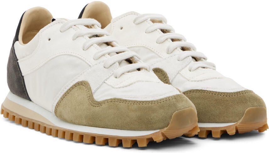 Spalwart White & Khaki Marathon Trail Low Mix Sneakers - Picture 2
