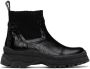 Staud Black Croc-Embossed Bow Boots - Thumbnail 1