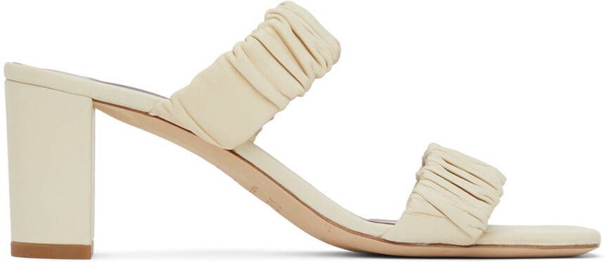 Staud Off-White Frankie Ruched Sandals