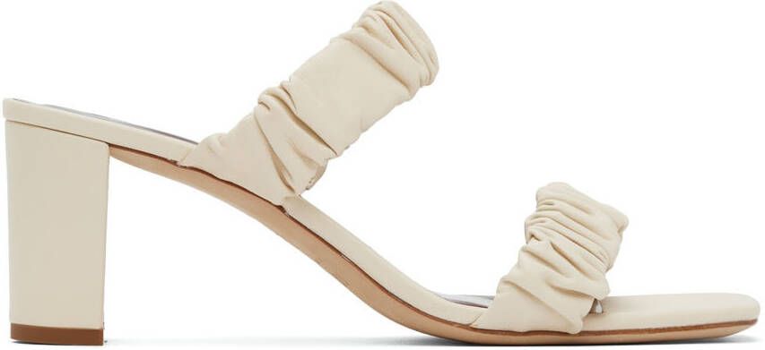 Staud Off-White Frankie Ruched Sandals - Picture 3