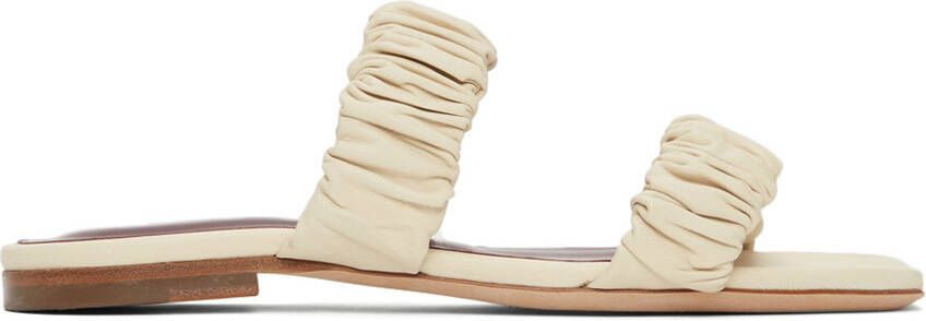 Staud Off-White Maya Ruched Sandals