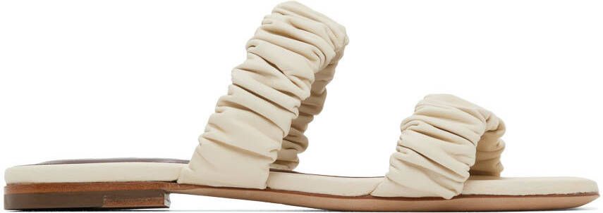 Staud Off-White Maya Ruched Sandals - Picture 3