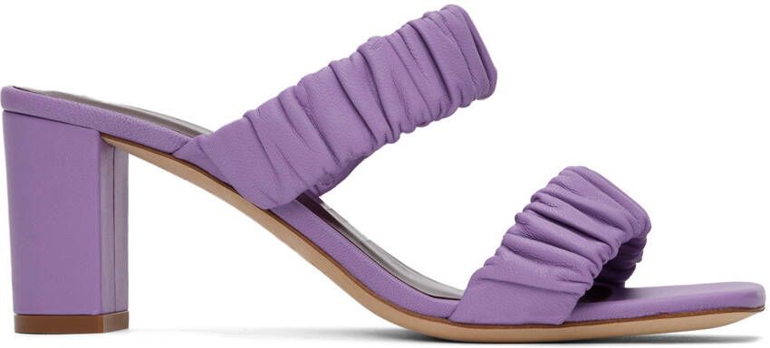 Staud Purple Frankie Ruched Heeled Sandals