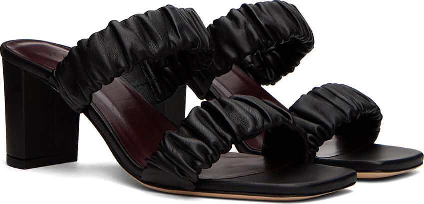 Staud Black Frankie Ruched Sandals - Picture 2