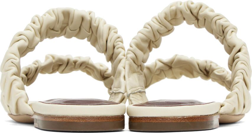 Staud Off-White Maya Ruched Sandals
