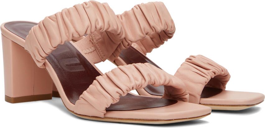 Staud Pink Ruched Frankie Sandals - Picture 2