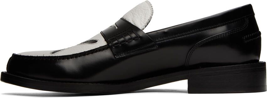 Stefan Cooke Black & White Slashed Loafers - Picture 3