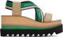 Stella McCartney Beige & Green Sneakelyse Platform Heeled Sandals - Thumbnail 1