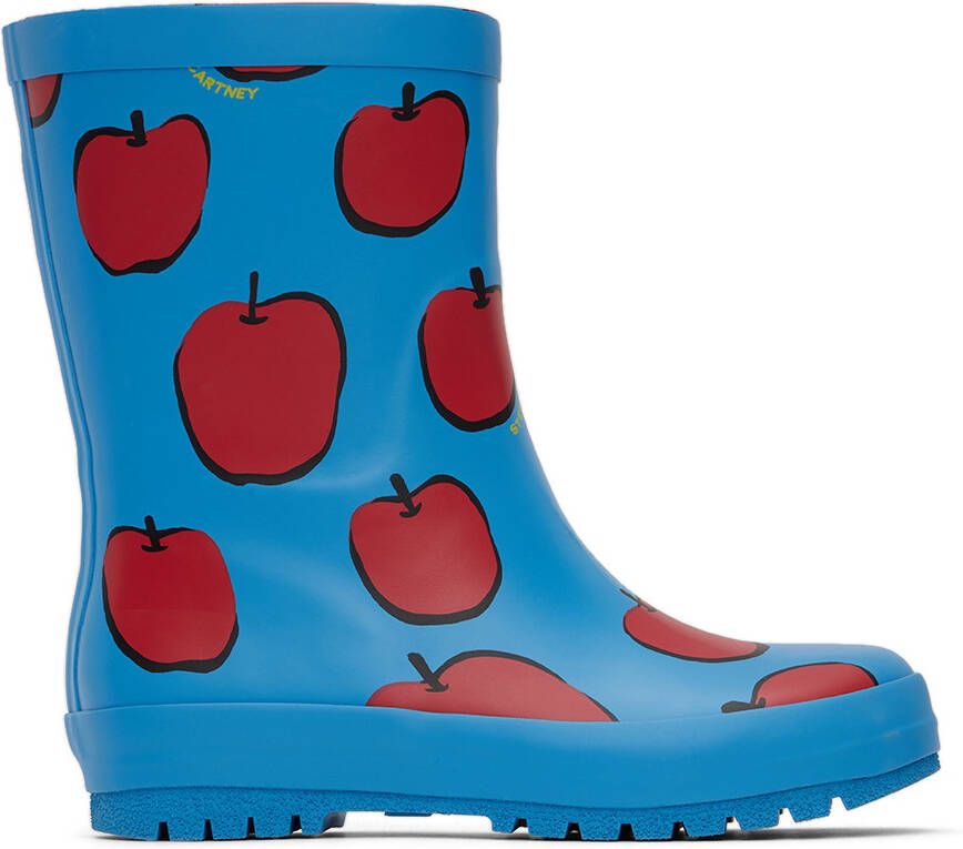 Stella McCartney Kids Blue Apples Rain Boots