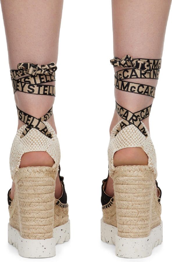 Stella McCartney Black & Beige Gaia Heels - Picture 5