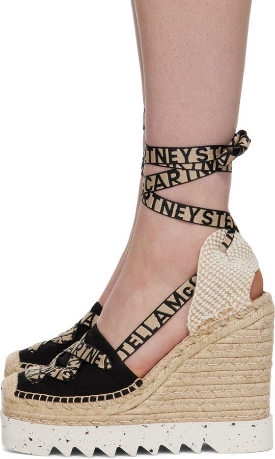 Stella McCartney Black & Beige Gaia Heels - Picture 2