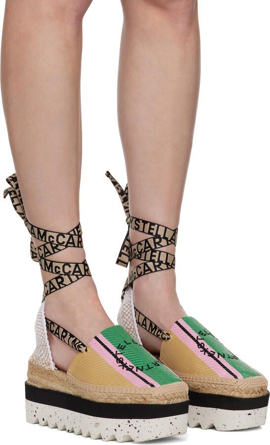 Stella McCartney Green & Beige Gaia Platform Espadrilles - Picture 2