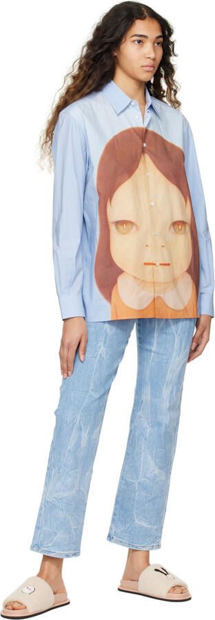 Stella McCartney Pink Yoshitomo Nara Edition 'Little Black Bunny' Slides - Picture 2