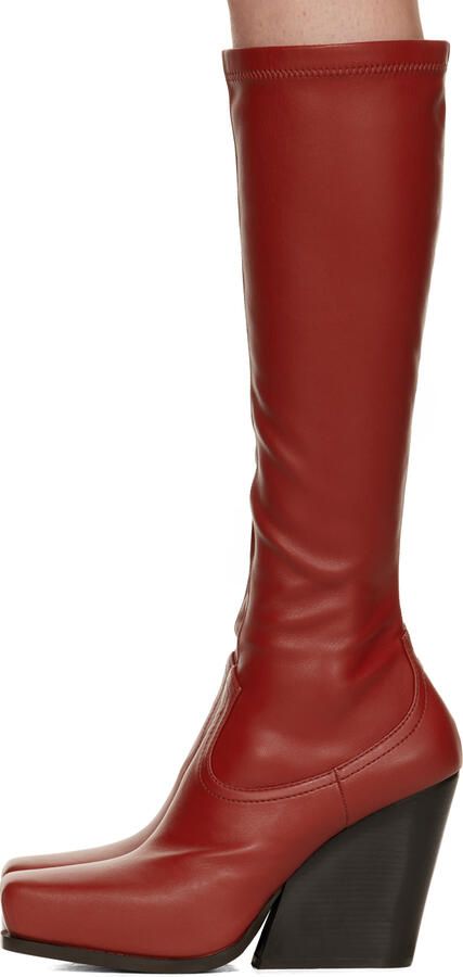 Stella McCartney Red Cowboy Knee-High Boots - Picture 3