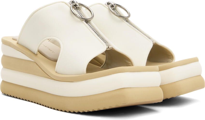 Stella McCartney White & Beige Scuba Slides - Picture 2