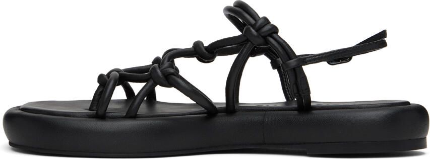 Studio Amelia Black Net Chunky Flat Sandals - Picture 3
