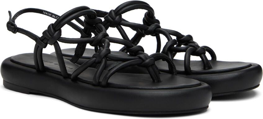 Studio Amelia Black Net Chunky Flat Sandals - Picture 2