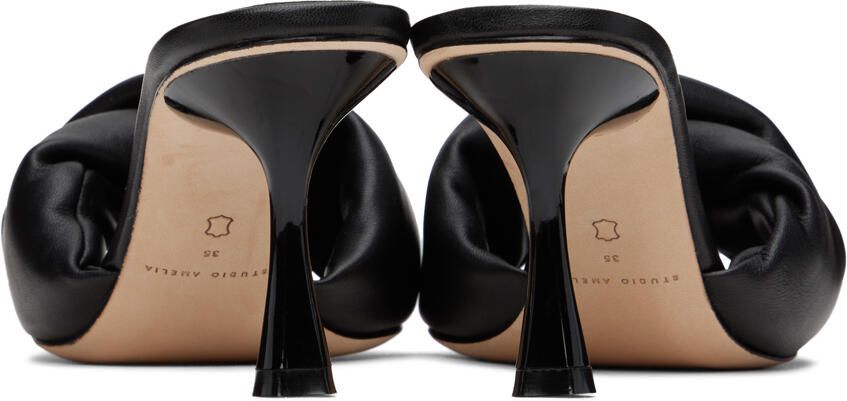 Studio Amelia Black Twisted Front 70 Heeled Sandals