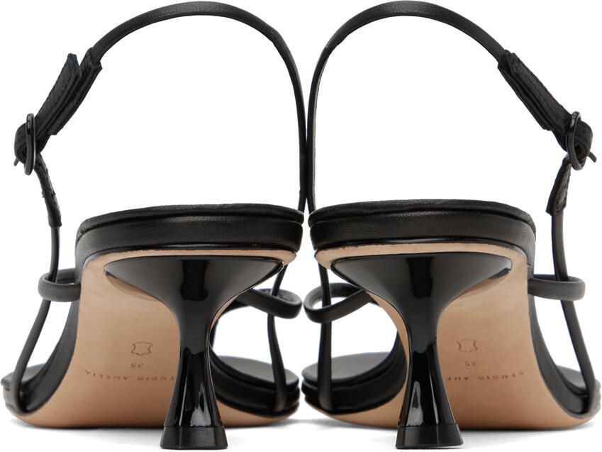 Studio Amelia Black Wishbone 50 Heeled Sandals - Picture 2