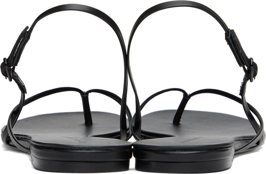Studio Amelia Black Wishbone Flat Sandals