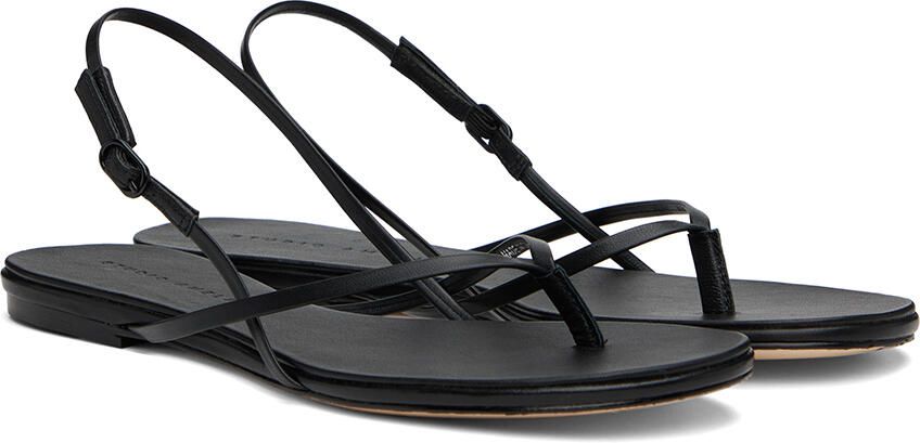 Studio Amelia Black Wishbone Flat Sandals - Picture 2