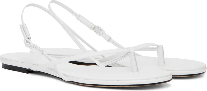 Studio Amelia White Wishbone Flat Sandals - Picture 2