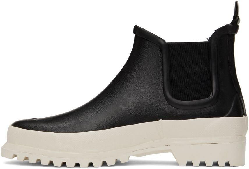 Stutterheim Black & White Novesta Edition Rainwalker Chelsea Boots - Picture 3