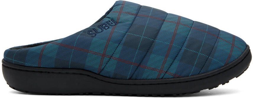 SUBU Blue Quilted Check Slippers