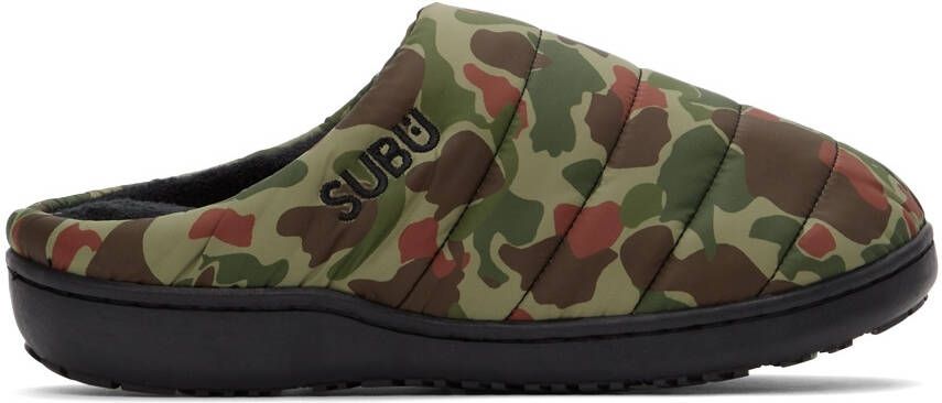 SUBU Khaki Quilted Slippers