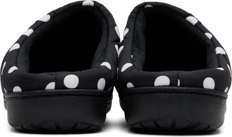 SUBU Black Quilted Polka Dot Slippers
