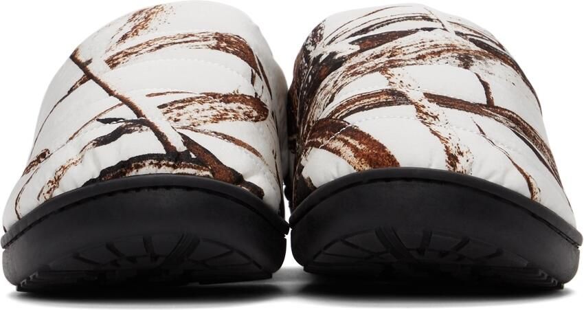 SUBU SSENSE Exclusive White Quilted Winter Camo Slippers - Picture 3