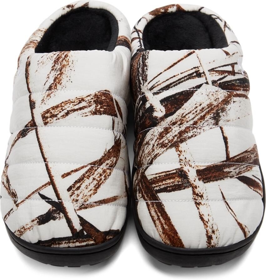 SUBU SSENSE Exclusive White Quilted Winter Camo Slippers