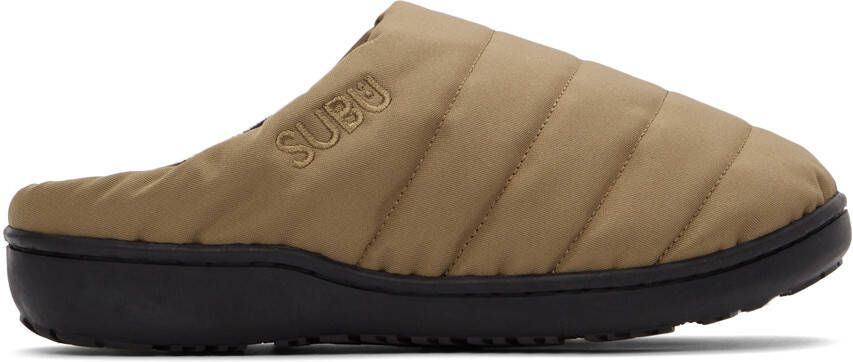 SUBU Taupe Quilted Nannen Slippers