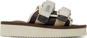 Suicoke Off-White & Brown MOTO-PO Sandals