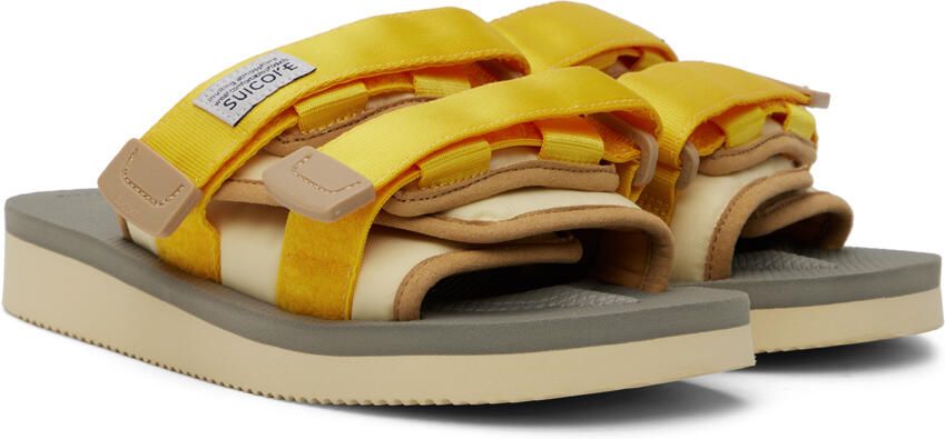 Suicoke Yellow & Off-White MOTO-Cab Sandals - Picture 2