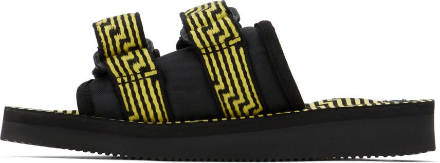 Suicoke Black & Yellow MOTO-JC01 Sandals - Picture 3