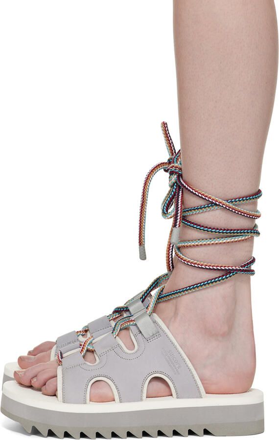 Suicoke Gray & White RAY-ab Sandals