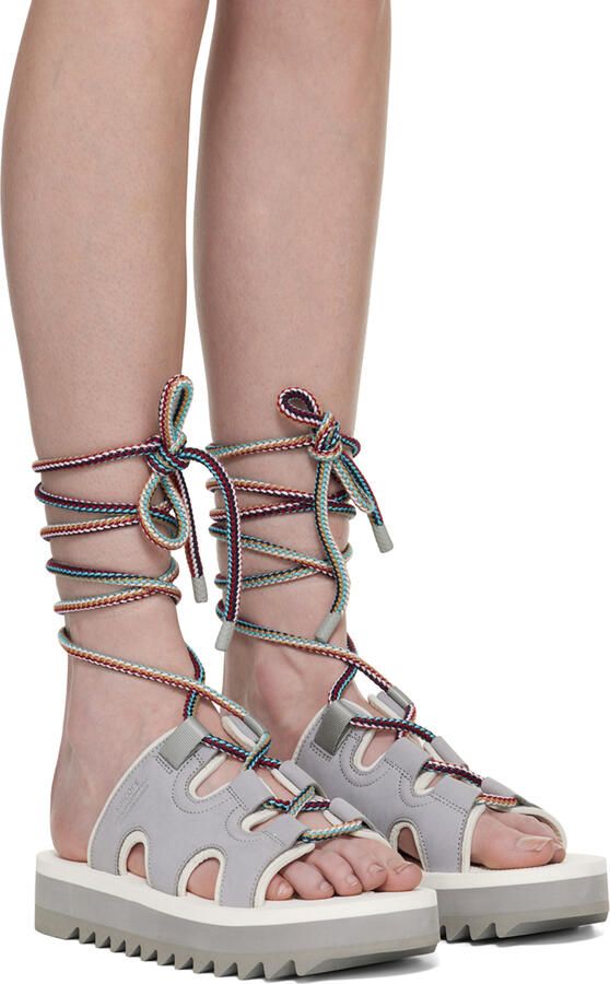 Suicoke Gray & White RAY-ab Sandals - Picture 2