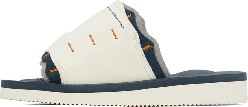 Suicoke Off-White & Navy LETA-ab Sandals - Picture 3