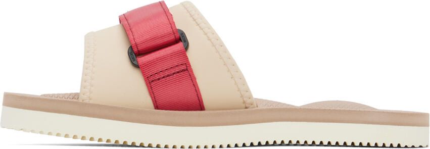 Suicoke Red & Beige Padri Sandals - Picture 3
