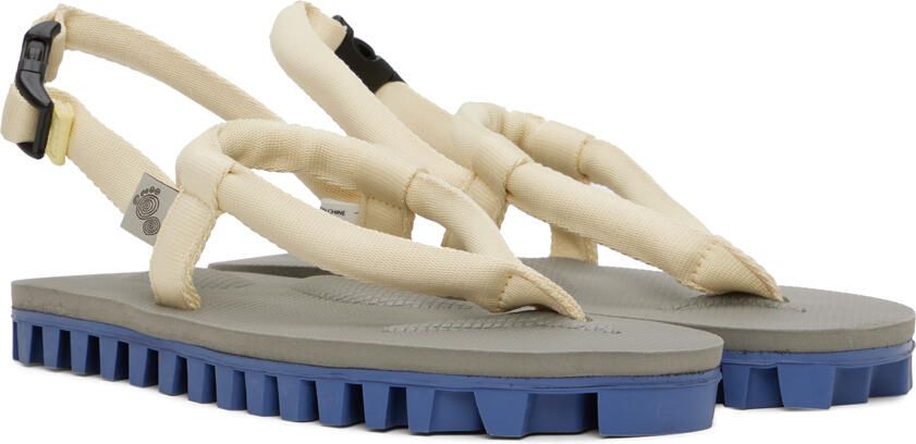 Suicoke Yellow & Gray Gut Flip Flops