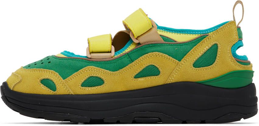 Suicoke Yellow & Green AKK-ab Sneakers - Picture 3